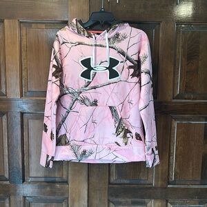 Under Armour RealTree Camo Hunting Pink Hoodie Sweatshirt Size Small Women’s